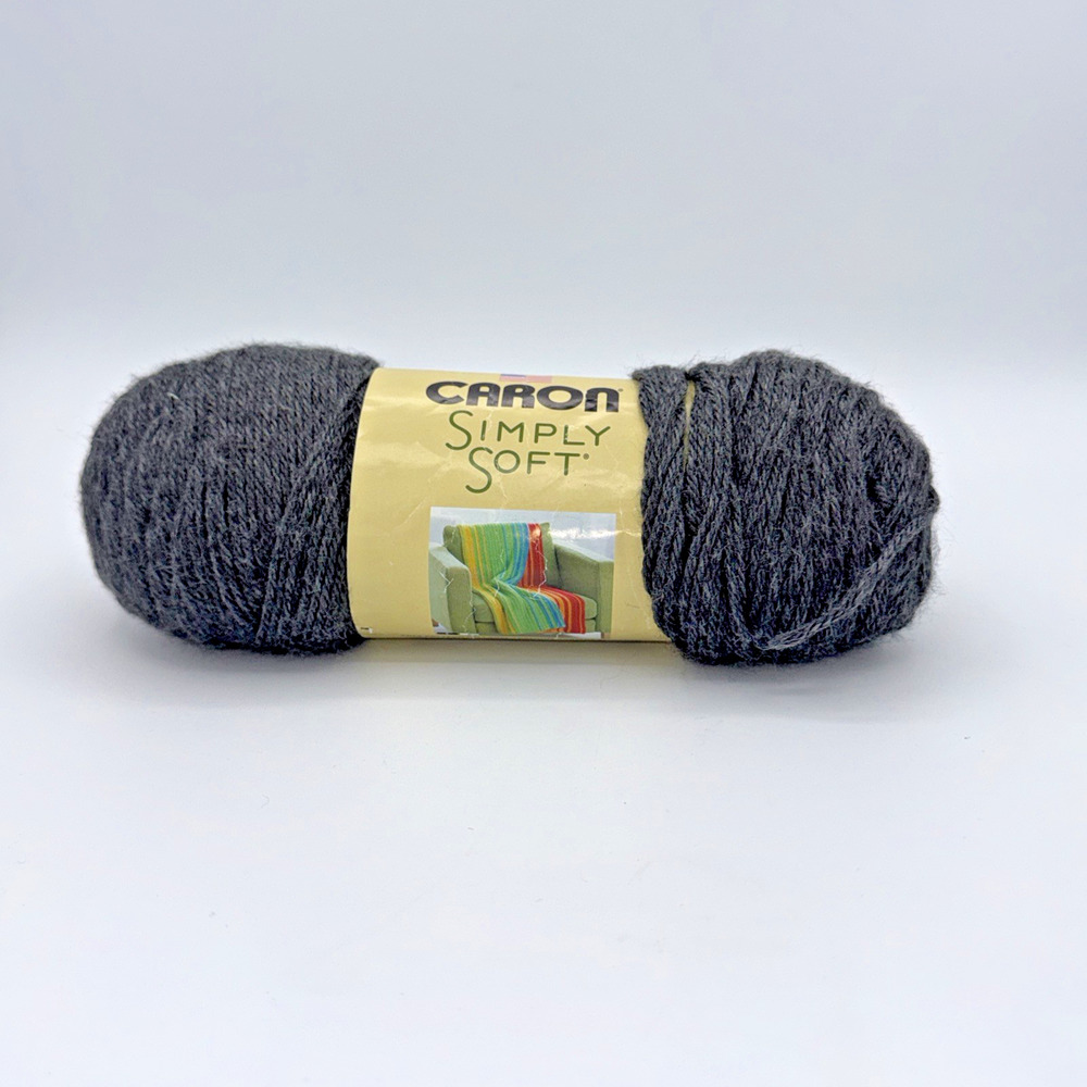 Caron Simply Soft Yarn Charcoal Heather 5 oz Skein Medium 4 Acrylic 250 yds